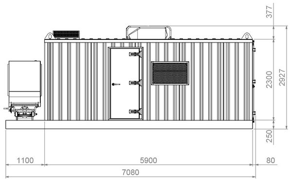 Outside dimensions of mobil workshop container. Made in Germany, Europe.