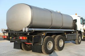 Capacity of 20000 ltr. Stainless steel drinking water tank truck with elliptical tank shape.