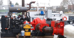 First test run of the Van Heck water pump model HK 500 at the manufacturer's site.