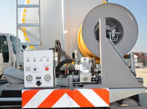 High pressure pump, hose reel and control panel. RAC-Germany