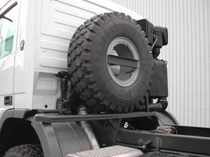 Spare-wheel holder behind the cabine of the truck. RAC-Germany custom-made trucks