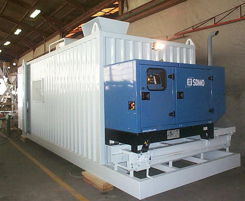 Insulated mobile workshop-container complete equipped with machines and tools. RAC-Germany.