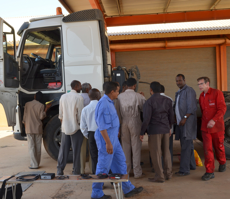 Training at Volvo tractor